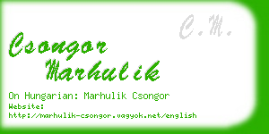 csongor marhulik business card